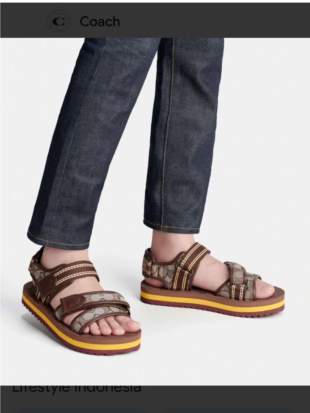 Coach Signature Jacquard Sport Sandals unisex size 9.5